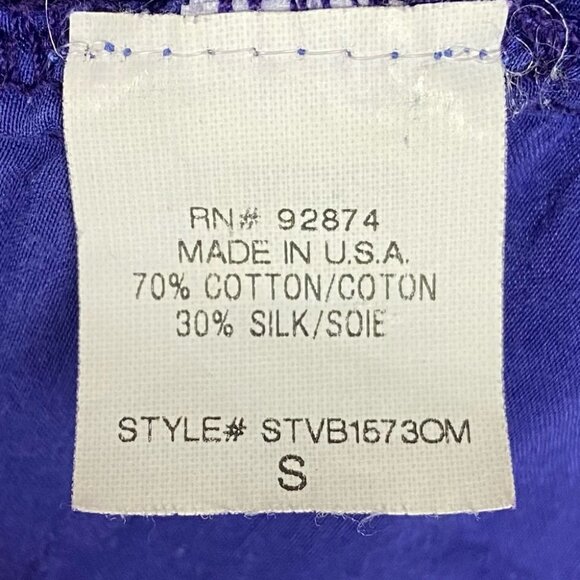 Splendid Silk Tie Dye Blue Ombre Cover Up Beach Top Size Small V-Neck‎ Bohemian - Picture 6 of 12